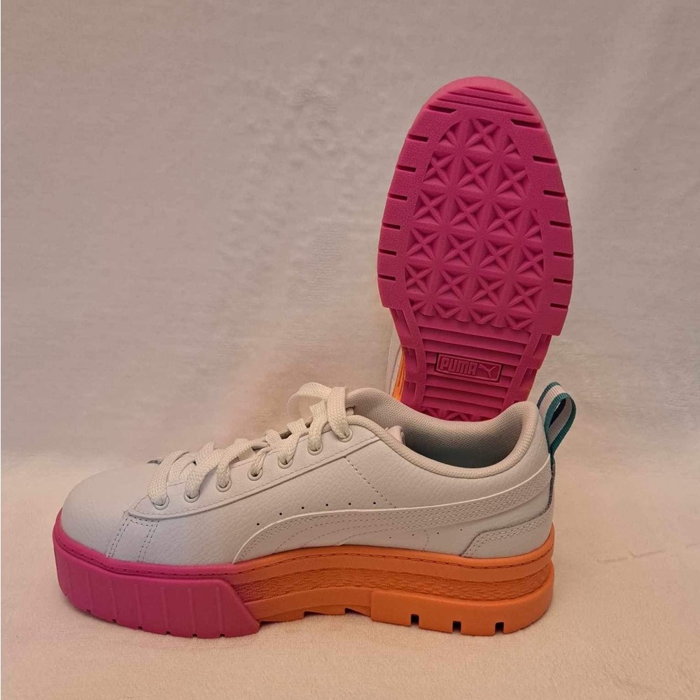 Puma Mayze Daybreak White/Pink Grade School Girls’ Shoe/Women’s 8.5 - Picture 8 of 9